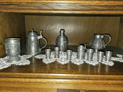 Zinnbecher vintage krug becher - zinnbecher,