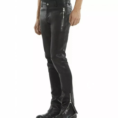 Herren schwarz leder hose 100 - herren, 100%