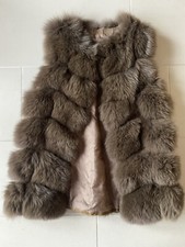 Pelzweste Fuchs Braun, Beige, Taupe Gr M (passt auch Gr.S)