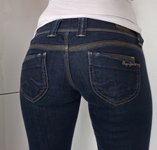 Beliebte Pepe Jeans Venus W27 W28 L32 Dunkel Blau Used Straight  Top Zustand 