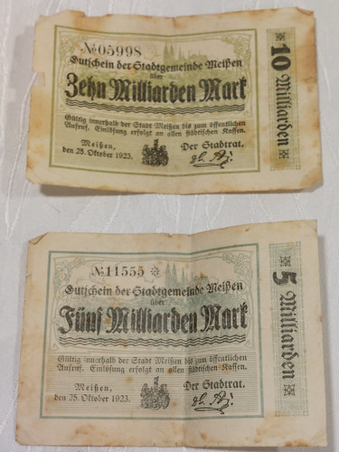Banknoten zehn fünf - 2, +