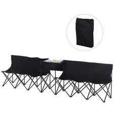 Faltbare Campingbank mit 6 Sitzen und Kühltasche Tragetasche Sport Outdoor Picknick