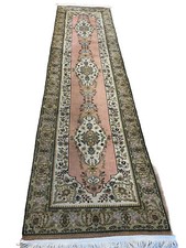 Original Orientteppich Hell Rosa Handgeknüpft Top Design 300x80 Hochwertig