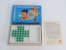 VERO Solo-Halma Schwedisches Steckhalma, Grüne Steine DDR-Spielzeug (L590)