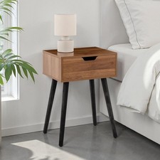 Nachttisch mit einer Schublade kleiner Nachttisch minimalistisch Braun/Schwarz