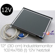 12" 30.5cm XGA 1024x768 INDUSTRIE MONITOR FORMAT 4:3 + 12V NT AUCH PKW BOOT M70
