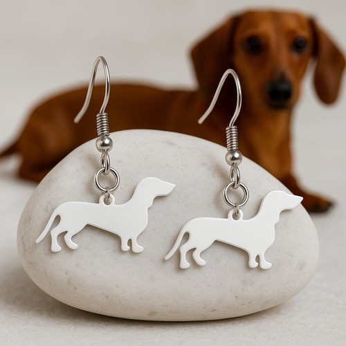 Hund dackel ohrringe - ohrringe, silber