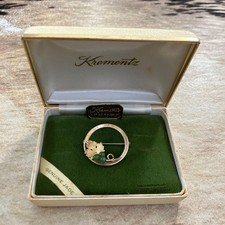 Krementz Jade Brosche Vintage