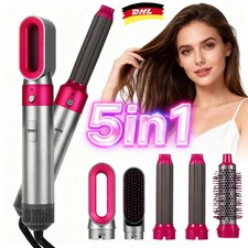 5in1 1000W Haarstyler, Lockenstab Set mit Rundbürstenaufsatz und Trockendüse
