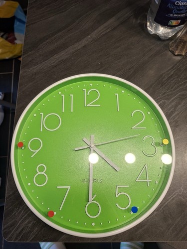 Grüne wanduhr cm - Ø, |