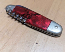 DDR Taschenmesser MW Messerwerke Weimar rot Perloid Korkenzieher Klappmesser Alt