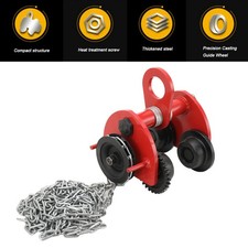 2t Laufkatze Hallenkran Rollfahrwerk Handfahrwerk Kran Kettenzug mit 3m Ketten