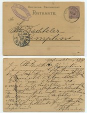 79281 - Ganzsache P 18 (589) - Postkarte - Gispersleben 26.8.1889 nach Kempten