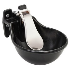 Tränkebecken aus Guss mit Edelstahlzunge, schwarz, 1/2-Anschluss, Rind und Pferd