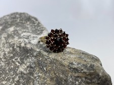 Vintage Granatring / Granat Blumen Blüten Ring 333 / 8kt Gold Böhmen Handarbeit