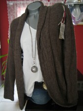 Coole STRICK JACKE Cardigan Wolle Mohair Damen 38-42 toller Rücken Neu Italy