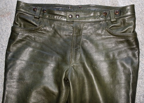 Lange grüne glattlederhose - grüne,