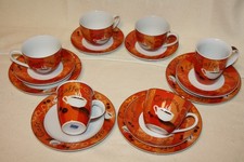 Flirt 15 teilig Cappucino Kaffee Set Tasse Untertassen Teller Service Ritzenhoff