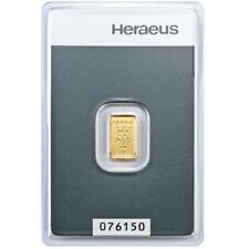 1 Gramm Goldbarren - 999,9 Gold - in Blisterkarte - Neuware - Heraeus