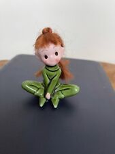 Pixie Elfe ,Girl Red Hair Green Figur Vintage Napcoware Japan