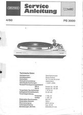 Grundig Original Service Manual für PS 3000