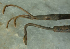 alt Hacke Egge Eisen Ziehhacke Unkrauthacke Kralle Erdhacke Antik 2 teilig Eisen