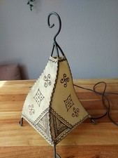 Tischlampe aus tierhaut mit - aus,