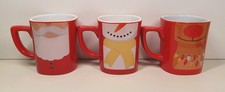 Nescafé 3er Set Tassen / Kaffeebecher (rot) Weihnachts-/Winter-Design