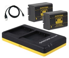 Dual-Ladegerät + 2 x Akku für Panasonic DMW-BMB9-E z.B. Lumix DC-FZ82D,  DC-FZ83