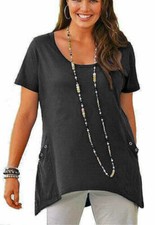 Tunika Shirt Nieten schwarz/khaki/lila Gr.48/50-52/54-56/58 Neu 820879/65/90