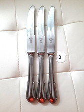 DDR - ABS WELLNER Besteck  3 große Messer 24,5 cm WELLE Bogen altes klass. Motiv