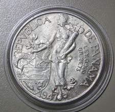 Panama 1 Balboa 1947 Silber