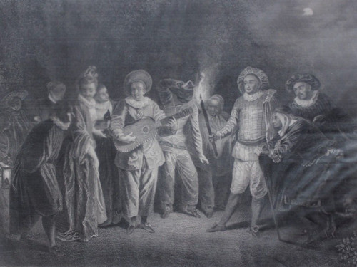 Antiker stahlstich ein - antiker,