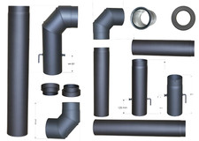 Rauchrohr Ofenrohr 150 schwarz
