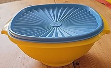 Tupperware Sonnen-Trio Schüssel, 2 l, gelb/blau, Retro-Schüssel, Sonnendeckel, 