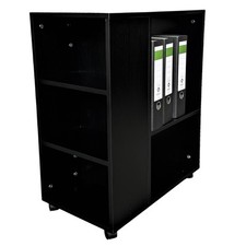 Büro Druckertisch Rollenschrank Bürocontainer Rollen Druckerständer LEON black