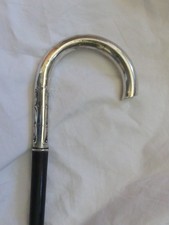 Spazierstock Gehstock 800 Silber Lutz & Weiß Pforzheim Ebenholz 94 cm Jugendstil