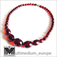 Art Deco roter cherry amber Bernstein Optik Bakelit Halskette 20er necklace