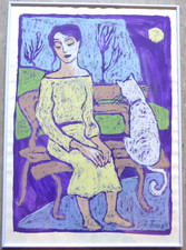 Portrait "Mädchen mit Katze"