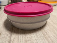 Tupperware Stapel-Quick Schüssel Gr-B Servierschale Dose Ø 14cm weiß-pink