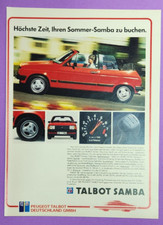 12. Peugeot Talbot Samba Werbeanzeige Werbung Reklame 1984