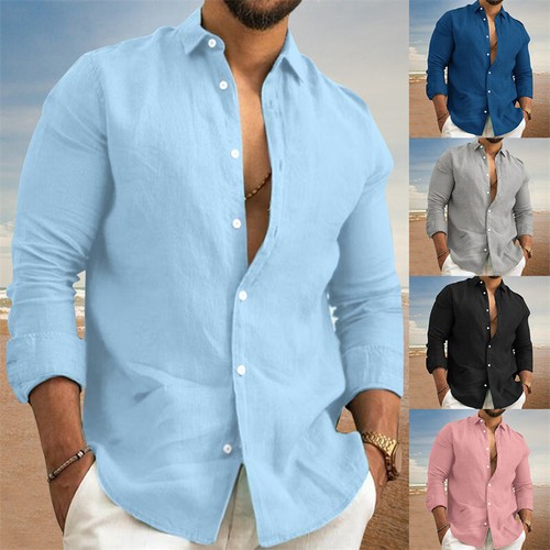Herren leinen hemd langarm - hemd,