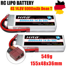 2x HRB 14,8V 6000mAh LiPo Akku 4S 50C Deans T für RC VXL Drohne LKW TR RV Auto