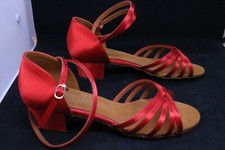 SUPADANCE 1426 Red rot Satin Kinder Tanzschuhe 4 1/2 37,5 flacher Absatz OVP TOP