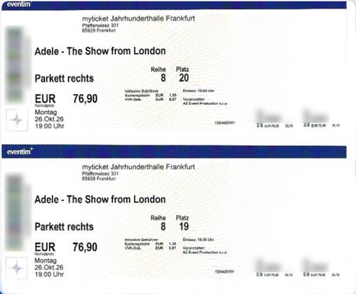 Eventim tickets für adele - 2, "adele