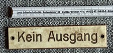 Eisenbahnwaggon-Schild "Kein Ausgang" DB Originalschild