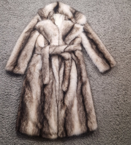 Kunstfell polarfuchs mantel - polarfuchs,