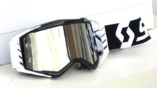 Scott Prospect MX Motocross Enduro Brille Schwarz-Weiß Silber Verspiegelt.