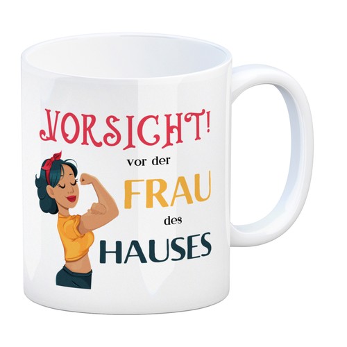Hausfrau kaffeebecher mit - hausfrau,