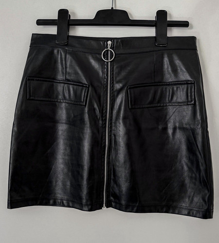 Shein kunstleder minirock mit - kunstleder,